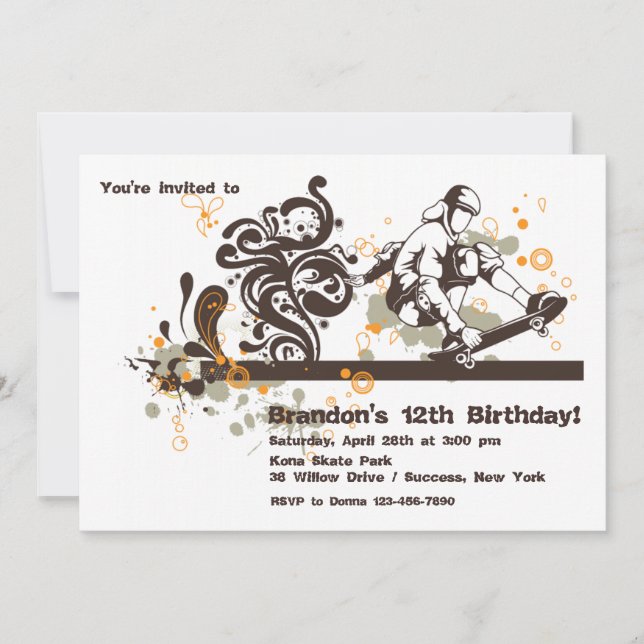 Inbjudan till skateboardåkare (Framsida)