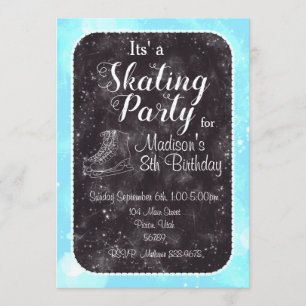 Inbjudan till Skating Birthday i figur