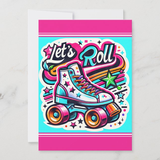 Inbjudan till Skating Party-Personligen för barn (Framsida)
