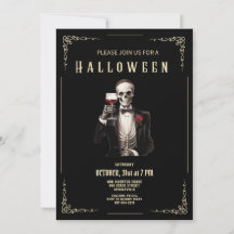 Inbjudan till Skeleton Vuxen Halloween fest