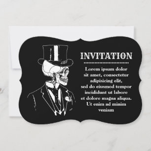 Inbjudan till skelettbröllop