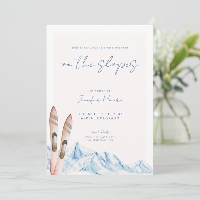 Inbjudan till Ski Bachelorette Party Helg (Stående Fram)