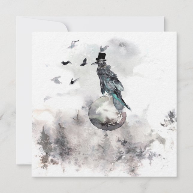 Inbjudan till skogarna Halloween fest i Raven Måne (Baksida)