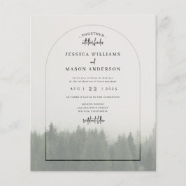 Inbjudan till skogsbergsskogarna i BröllopWoodland Flygblad