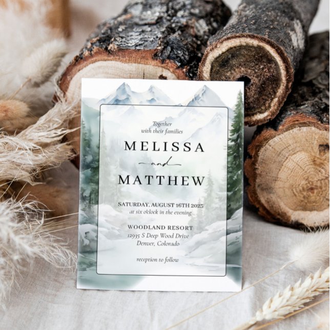 Inbjudan till skogslasbröllop i gräs Träd (Skapare uppladdad)