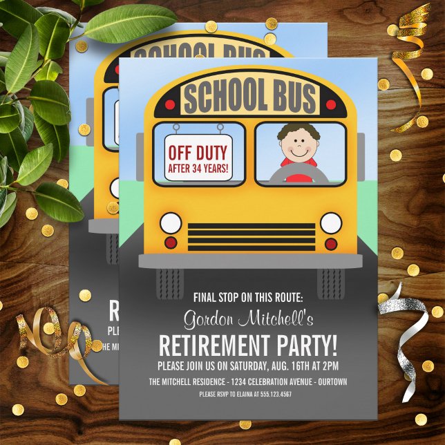 Inbjudan till skolbussförares pensionsfest (Skapare uppladdad)