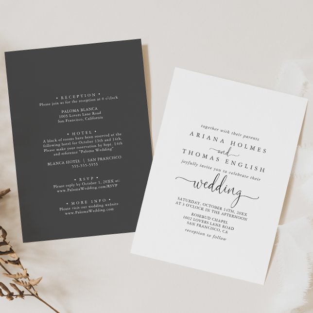 Inbjudan till skript Front & Back Wedding i Kärlek (Skapare uppladdad)