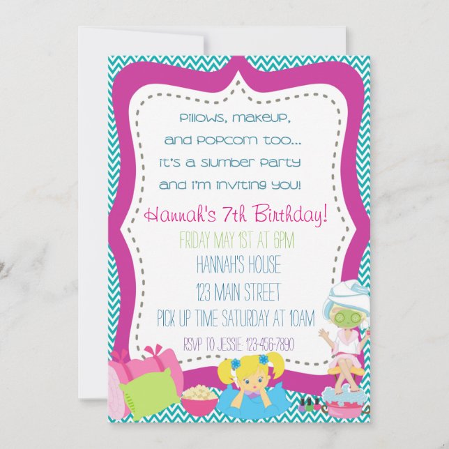 Inbjudan till Slumber Party (Framsida)