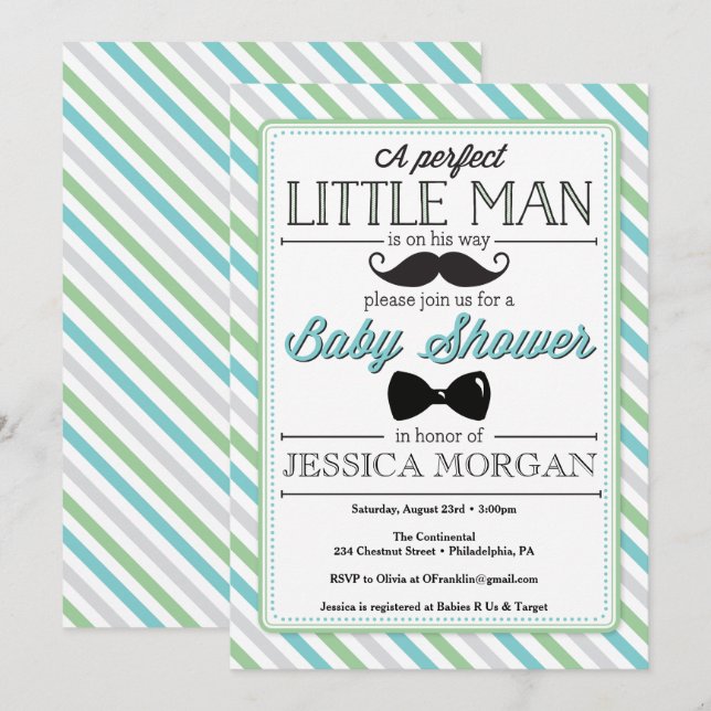 Inbjudan till små bebisskjortor (Fram/baksida)