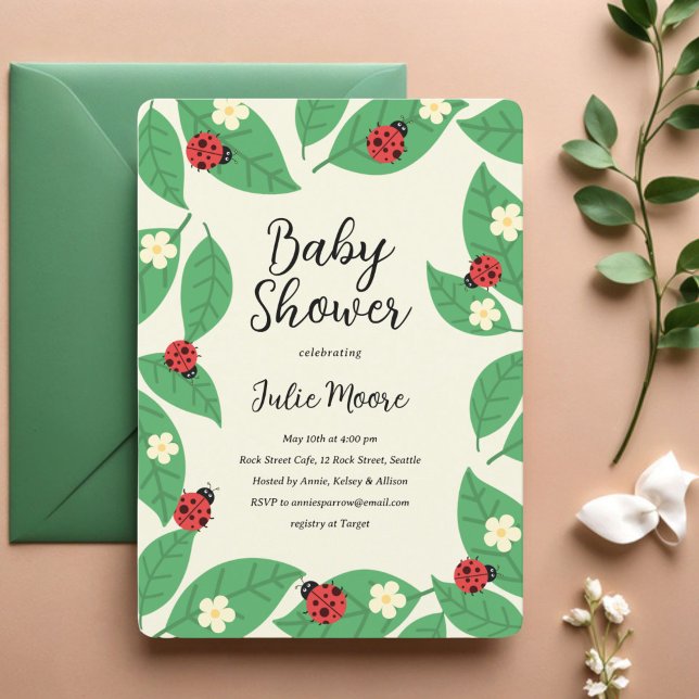 Inbjudan till små Nyckelpigor för babyskor (Skapare uppladdad)