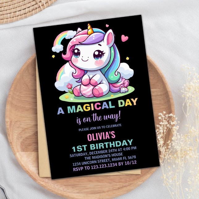 Inbjudan till små Unicorn-födelsedagar (Little Unicorn Birthday Invitations)