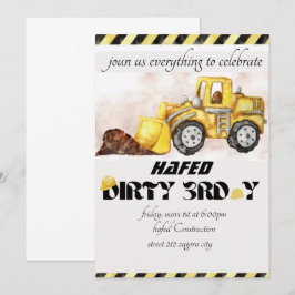 Inbjudan till smutsig 3:e Y 3:e födelsedagsinbjuda