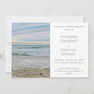 Inbjudan till snäcka Blue Beach Wedding