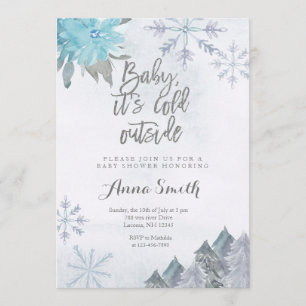Inbjudan till Snöflingor Winter Baby Shower