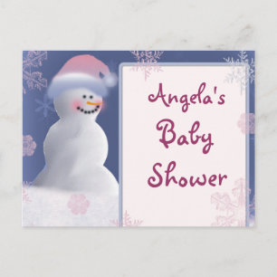 Inbjudan till Snögubbe babyvisningsprogram Vykort