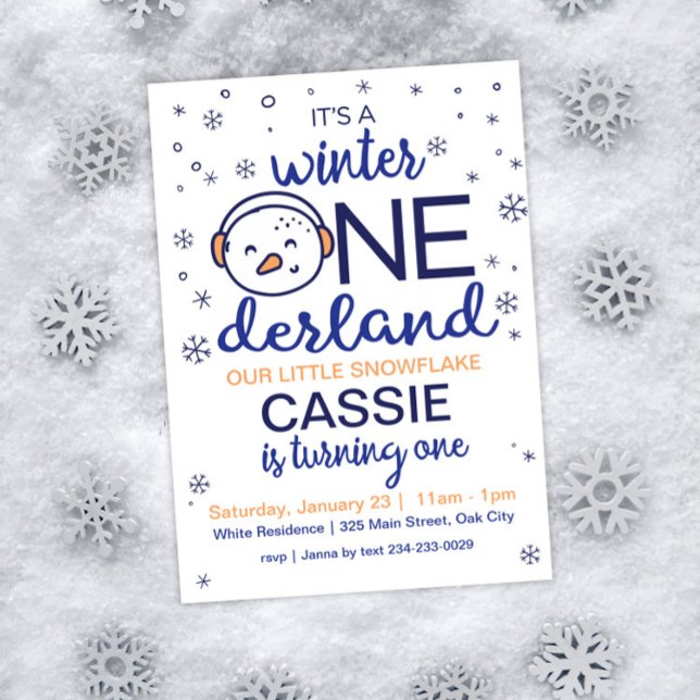Inbjudan till Snögubbe Winter ONEderland (Skapare uppladdad)