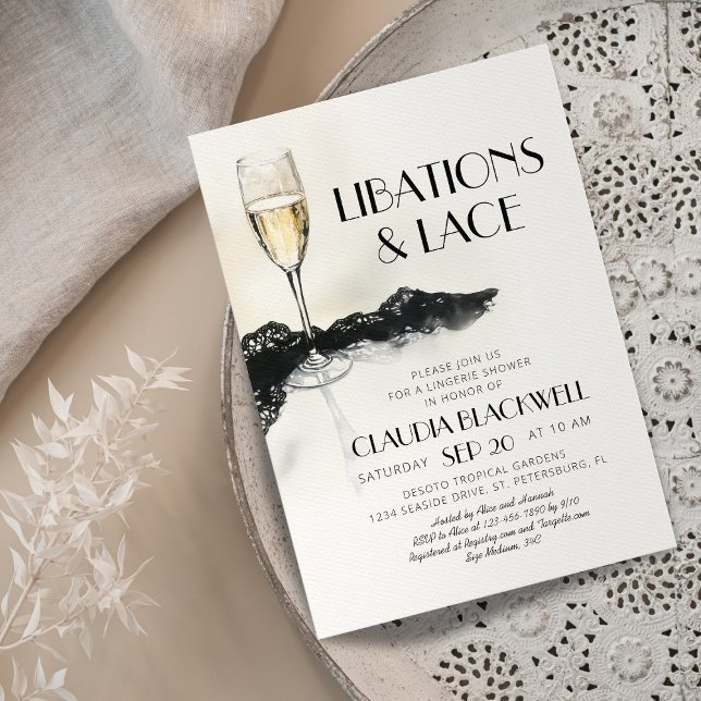 Inbjudan till snöre Champagne Lingerie Shower (Skapare uppladdad)