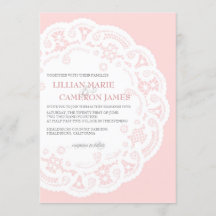 inbjudan till Snöre Doily Wedding