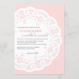 inbjudan till Snöre Doily Wedding