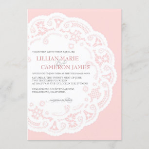 inbjudan till Snöre Doily Wedding