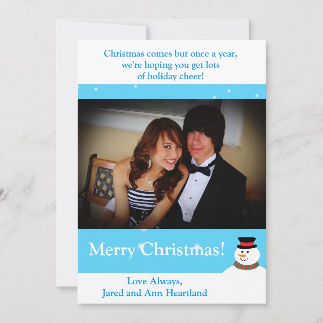 Inbjudan till Snowy Snögubbe 5 x 7 (Framsida)