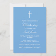 Inbjudan till snyggt Blue Traditional Christening