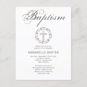 Inbjudan till snyggt Grått Baptism Kor