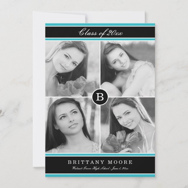 Inbjudan till Snyggt Studenten - Turkos (Framsida)