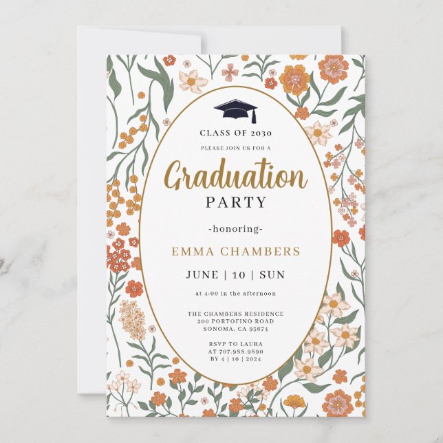 Inbjudan till snyggt Vår Wildblomma Garden (Framsida)