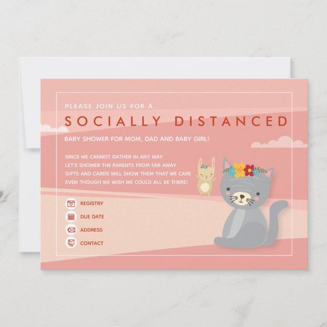 Inbjudan till socialt distanserad babyfest (Framsida)