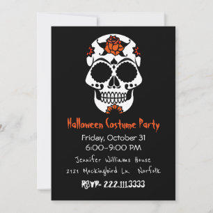 Inbjudan till sockerskull Halloween fest