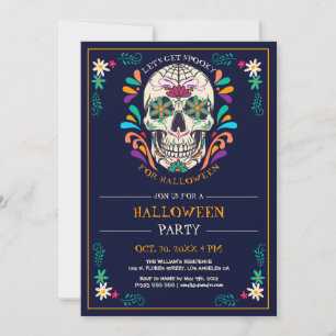 Inbjudan till sockerskull Halloween fest