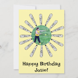 Inbjudan till Softball Fladdermus Flower Grattis p