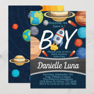 Inbjudan till Solar System Baby Shower