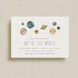 Inbjudan till Solar System Watercolor Party Party