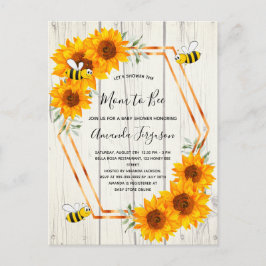 Inbjudan till solblommor från Rustic bin-duschen