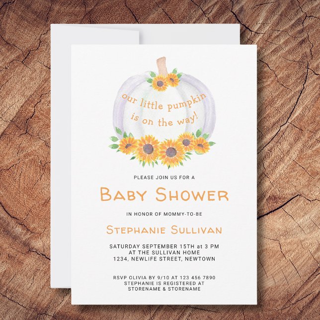 Inbjudan till Solblommor Pumpkin Baby Shower (Skapare uppladdad)