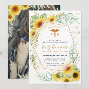 Inbjudan till solblommor till Logotypen Greenery