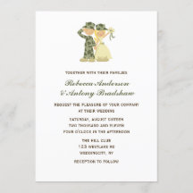 Inbjudan till soldat och Bride Wedding