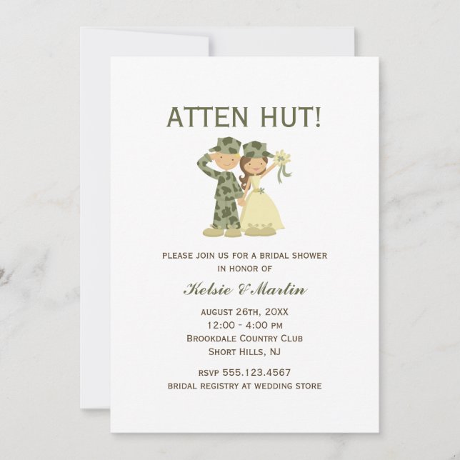 Inbjudan till Soldier och Bride Möhippa (Framsida)