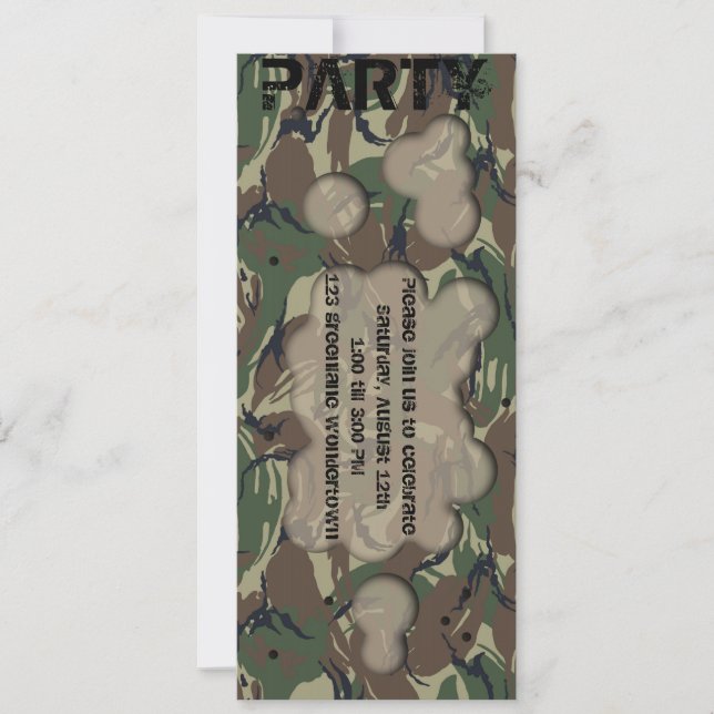 Inbjudan till Soldier temaparty (Framsida)