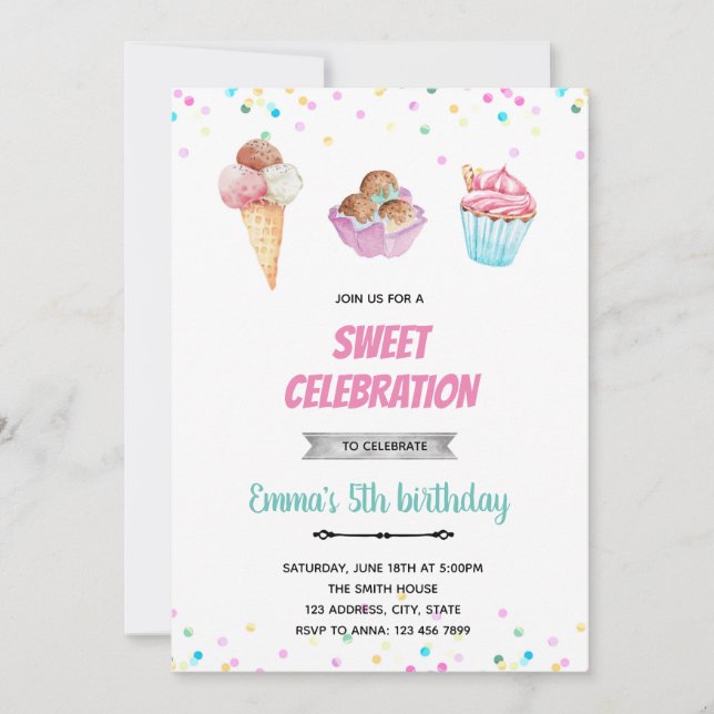 Inbjudan till solljus cupaka i glass (Framsida)