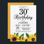 Inbjudan till solros 30års födelsedag<br><div class="desc">Inbjudan till solros 30års födelsedag. Blommigt Blommor och vit bakgrund. Land Vintage Retro. Kvinnor födelsedag. 12:e 13:e 15:e 16:e 18:e 20:e 30:e 40:e 60:e 70:e 90:e 100:e, i alla åldrar. Utskriftsformat digitalt. Om du vill göra ytterligare anpassningar klickar du på knappen Anpassa och användor verktygen som är utformat för att...</div>