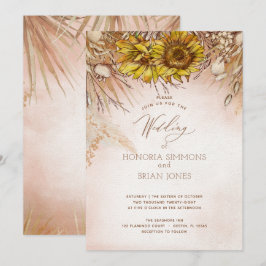 Inbjudan till solros Boho Bounty Wedr