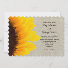 Inbjudan till solros Linen Rustic Wedding