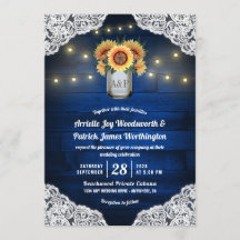 Inbjudan till solros Mason Burk Blue Wood Wedding