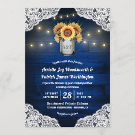 Inbjudan till solros Mason Burk Blue Wood Wedding