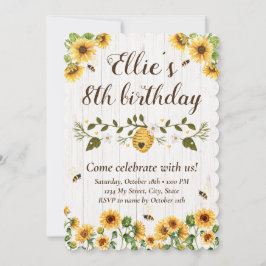 Inbjudan till solros och bi-födelsedag