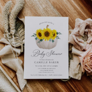 Inbjudan till Solros och Pumpkin Fall Baby Shower