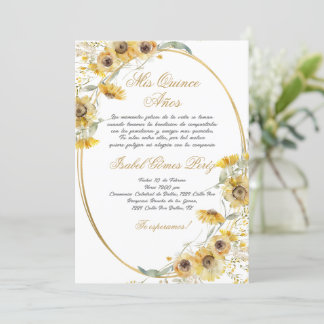 Inbjudan till solros Quinceañera